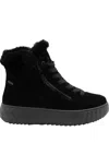 Ara Mikayal Faux Fur Lined Lace-up Boot In Black