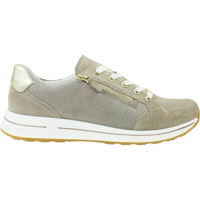 Ara Women's Oleanna Zip Sneaker In Sand & Platinum In Gray