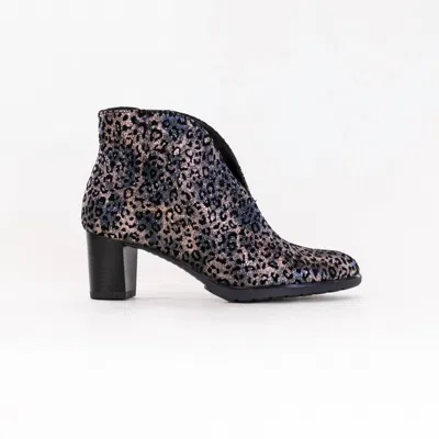 Ara Women's Oriel V Cut Bootie In Titan Metallic Suede In Multi