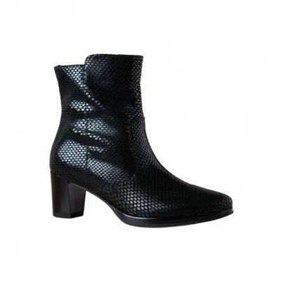 Ara Women's Osmanthus Boots In Black Snake Print In Multi