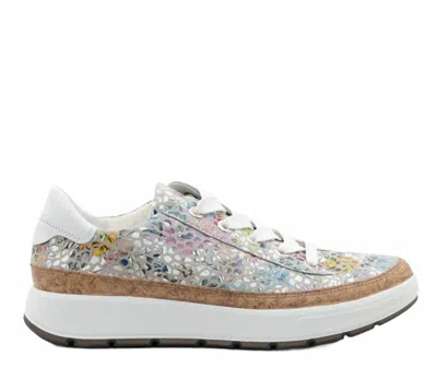 Ara Women Rem Stone Natural High Soft Leather Sneaker In Konfetti In Multi