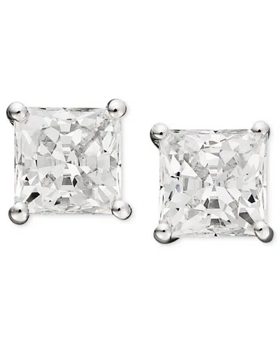 Arabella 14k White Gold Earrings, Cubic Zirconia Princess Cut Stud Earrings (2-3/4 Ct. T.w.)