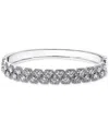 Arabella Cubic Zirconia Bangle Bracelet In Sterling Silver In Metallic