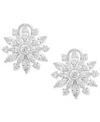 Arabella Cubic Zirconia Flower Statement Earrings In Sterling Silver In Sterling Silver