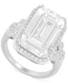 Arabella Cubic Zirconia Halo Statement Ring In Sterling Silver In Sterling Silver