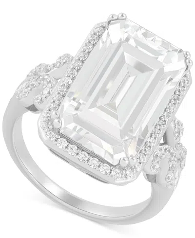 Arabella Cubic Zirconia Halo Statement Ring In Sterling Silver