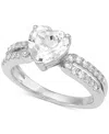 Arabella Cubic Zirconia Heart Ring In Sterling Silver In Sterling Silver
