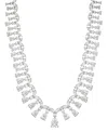 Arabella Cubic Zirconia Mixed Cut 18" Statement Necklace In Sterling Silver In Sterling Silver