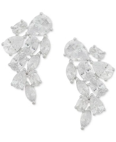 Arabella Cubic Zirconia Mixed Cut Scattered Cluster Statement Earrings In Sterling Silver