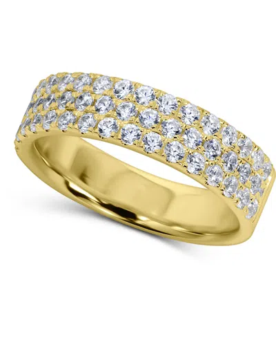 Arabella Cubic Zirconia Pave Band In Gold Over Silver
