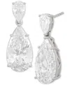 Arabella Cubic Zirconia Pear Drop Earrings In Sterling Silver In Sterling Silver