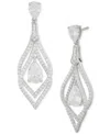 Arabella Cubic Zirconia Pear Orbital Drop Earrings In Sterling Silver In Sterling Silver