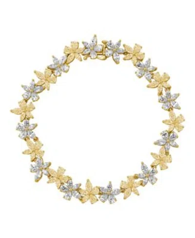 Arabella Yellow White Cubic Zirconia Bracelet Coleection In Sterling Silver