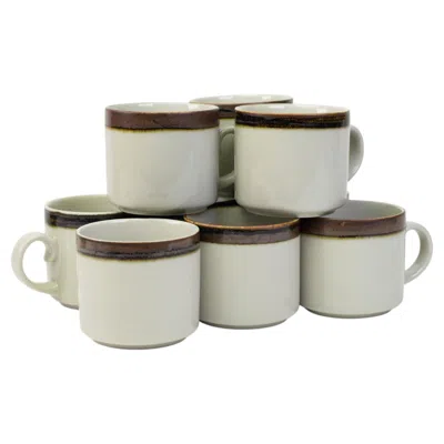 Pre-owned Arabia 9  Finland Cups And Saucers, Karelia Series, Late 20th Century In Gray