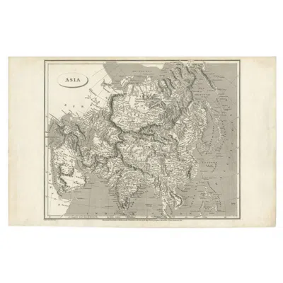 Pre-owned Arabia Antique Map Of Asia Including , 1806 In Sand