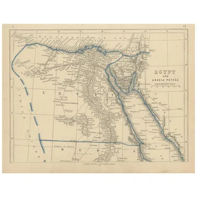 Pre-owned Arabia Antique Map Of Egypt And  Petraea By Lowry, '1852' In Sand