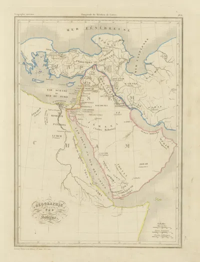 Pre-owned Arabia Antique Map Of The Biblical Lands,  And Canaan, Malte-brun C.1820 In Sand