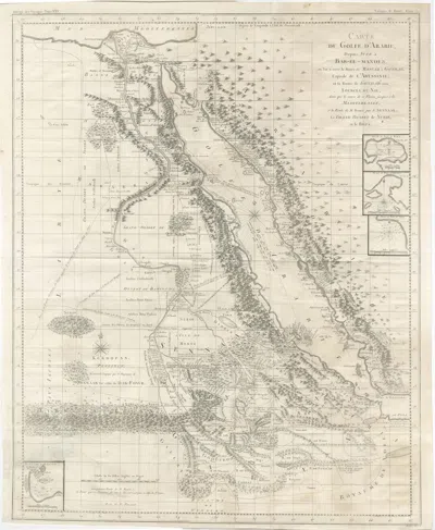 Pre-owned Arabia Antique Map Of The Red Sea, Gulf Of  And Nile Sources, C.1750