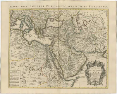 Pre-owned Arabia Antique Map Of Turkey,  And Persia By Delisle, Amsterdam, C. 1744 In Beige
