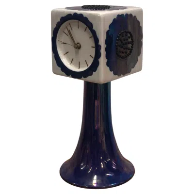 Pre-owned Arabia Birger Kaipiainen Decorative Ceramic Table Clock, Flower And Beeds,  1970s In Black
