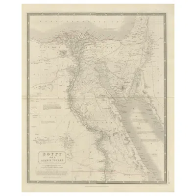 Pre-owned Arabia Egypt &  Petraea – Large Nile Map, British Cartography, C.1815 In Sand
