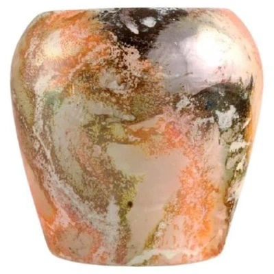 Pre-owned Arabia , Finland, Art Deco Vase In Glazed Faience, Beautiful Marbled Glaze In Brown