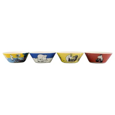 Pre-owned Arabia , Finland, Four Porcelain Bowls With Motifs From "moomin" In Sand