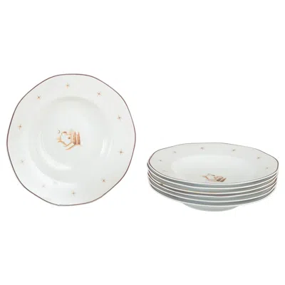 Pre-owned Arabia , Finland. Set Of 7 Soup Plates In Porcelain. Model Orient. 1930s/40s In Gray