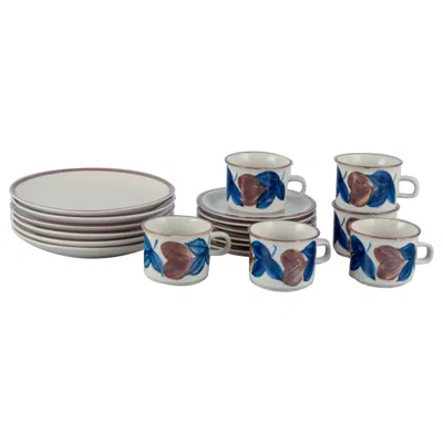 Pre-owned Arabia , Finland, Six-person Retro Coffee Set In Stoneware. In Gray
