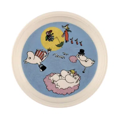 Pre-owned Arabia , Finland, "the Flying Moomins" Porcelain Plate With Motif From "moomin" In Gray