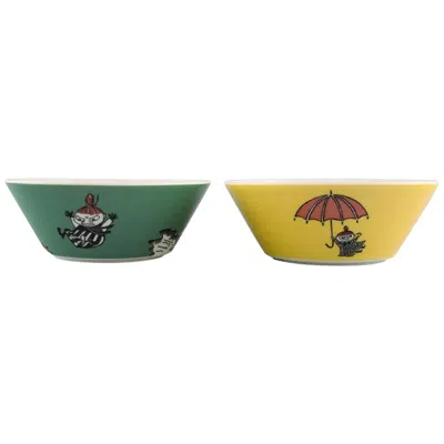 Pre-owned Arabia , Finland, Two Porcelain Bowls With Motifs From "moomin" In Brown