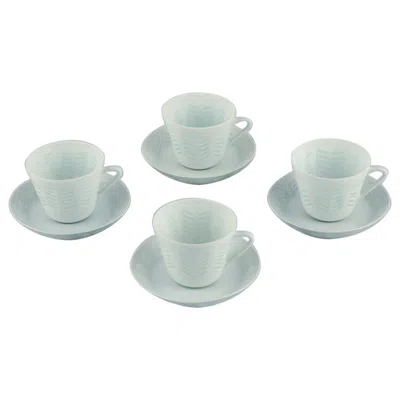 Pre-owned Arabia Friedl Holzer-kjellberg, . Four Coffee Cups And Saucers In Rice Porcelain. In Gray