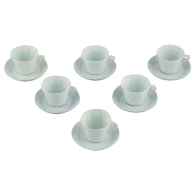 Pre-owned Arabia Friedl Holzer-kjellberg, . Six Coffee Cups And Saucers In Rice Porcelain. In Gray