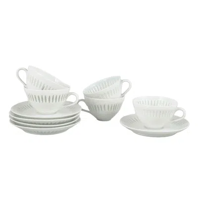 Pre-owned Arabia Friedl Holzer-kjellberg For . Set Of 5 Demi-tasse Cups With Saucers, 1970s In Gray