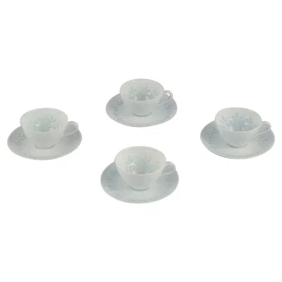 Pre-owned Arabia Friedl Kjellberg For , Finland. Set Of Four Coffee Cups With Saucers In Gray