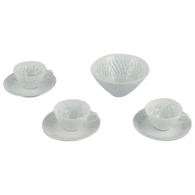Pre-owned Arabia Friedl Kjellberg For , Finland. Set Of Three Coffee Cups With Saucers In Gray