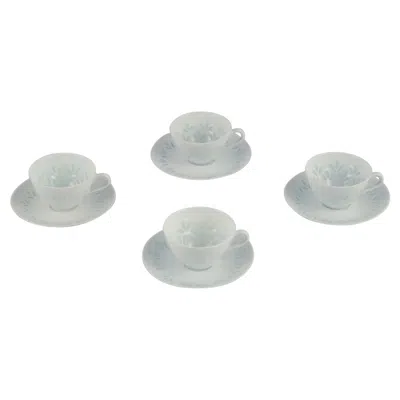 Pre-owned Arabia Friedl Kjellberg For . Set Of Four Coffee Cups With Saucers. In Gray