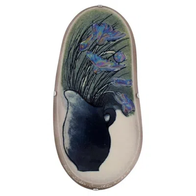 Pre-owned Arabia Heljä Liukko-sundström For , Glazed Faience Wall Plaque In Black