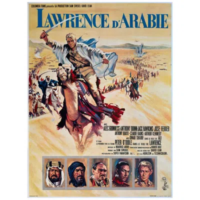 Pre-owned Arabia Lawrence Of  1963 French Grande Film Movie Poster In Sand