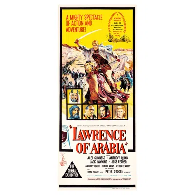 Pre-owned Arabia 'lawrence Of ' Original Vintage Australian Daybill Movie Poster, 1963 In Orange