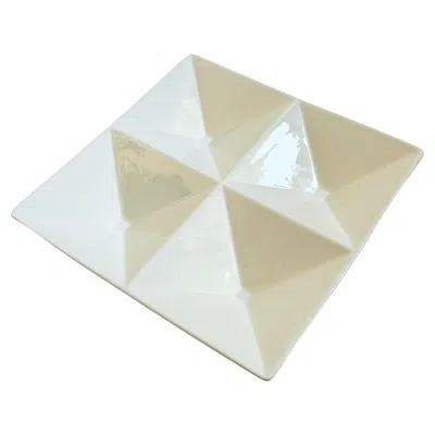 Pre-owned Arabia Of Finland Arabia Finland "origami" Divided Serving Plate By Kaj Franck In Sand