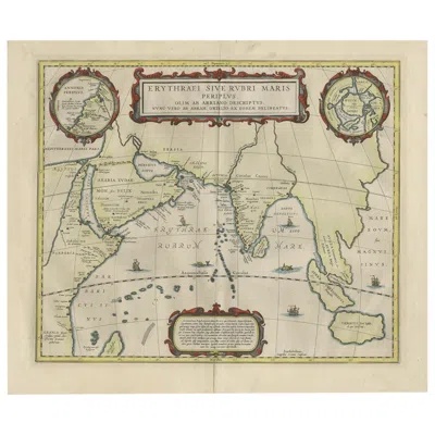 Pre-owned Arabia Old Map Of Ancient Times Covering Egypt Towards  And India To Java, C.1660 In Sand