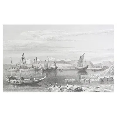 Pre-owned Arabia Original Antique Print Of Duba, Saudi . Dated 1832 In Gray