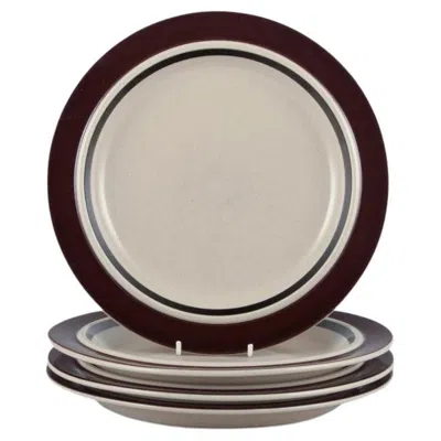 Pre-owned Arabia Raija Uosikkinen And Ulla Procopé, . Four "ruija" Dinner Plates, 1960/70s In Gray