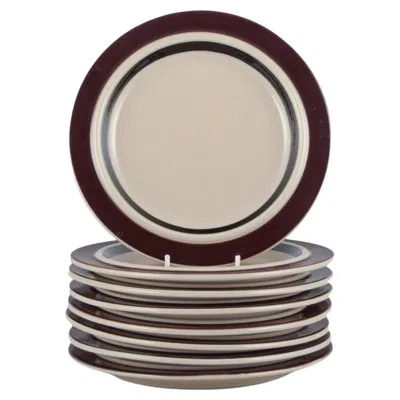 Pre-owned Arabia Raija Uosikkinen And Ulla Procopé, . Nine "ruija" Lunch Plates, 1960/70s In Gray