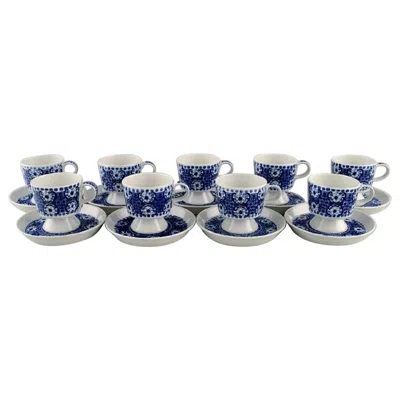 Pre-owned Arabia Raija Uosikkinen For , 9 Ali Porcelain Coffee Cups With Saucers In Gray
