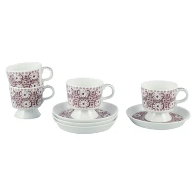 Pre-owned Arabia Raija Uosikkinen For , Finland. Set Of Four ‘ali' Coffee Cups And Saucers In Gray