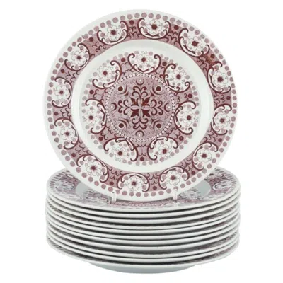 Pre-owned Arabia Raija Uosikkinen For , Finland. Set Of Twelve ‘ali' Faience Plates. In Gray