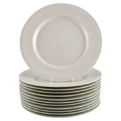 Pre-owned Arabia Raija Uosikkinen For , Twelve Rare Pitsi Lunch Plates In Gray