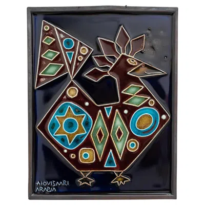Pre-owned Arabia Rare Ceramic Relief By Annikki Hovisaari For , Finland, 1960s In Black